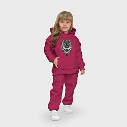 Детский костюм оверсайз Tiger print, цвет: маджента — фото 2