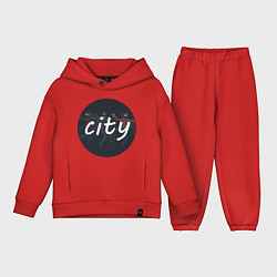 Детский костюм оверсайз Стиль города, цвет: красный