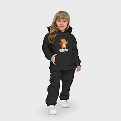 Детский костюм оверсайз Тигр катается на коньках, цвет: черный — фото 2