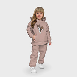 Детский костюм оверсайз Прикольный молодой бультерьер, цвет: пыльно-розовый — фото 2