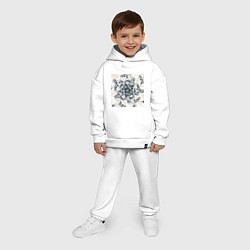 Детский костюм оверсайз Коллекция Journey Зима 587-1 Квадрат, цвет: белый — фото 2