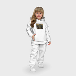 Детский костюм оверсайз Монна Лиза Жаба Мем, цвет: белый — фото 2
