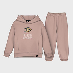Детский костюм оверсайз Ducks Are Coming, Анахайм Дакс, Anaheim Ducks, цвет: пыльно-розовый