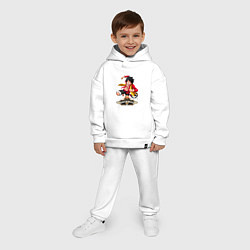Детский костюм оверсайз One Piece Monkey Большой Куш Манки, цвет: белый — фото 2