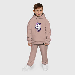 Детский костюм оверсайз Cool panda!, цвет: пыльно-розовый — фото 2