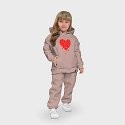 Детский костюм оверсайз СЕРДЦЕ CЕРДЦА HEART, цвет: пыльно-розовый — фото 2