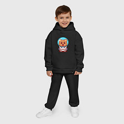 Детский костюм оверсайз Медведь космонавт в скафандре, цвет: черный — фото 2