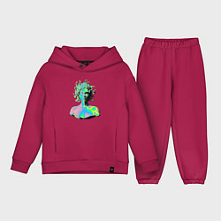 Детский костюм оверсайз Gorgon Medusa Vaporwave Neon, цвет: маджента