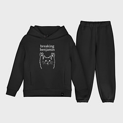 Детский костюм оверсайз Breaking Benjamin Рок кот, цвет: черный