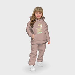 Детский костюм оверсайз Милый Оленёнок На Лужайке, цвет: пыльно-розовый — фото 2