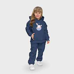 Детский костюм оверсайз Милый Крольчонок В Зонтике С Цветочками, цвет: тёмно-синий — фото 2