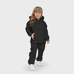 Детский костюм оверсайз Меньше думать - меньше грустный ч, цвет: черный — фото 2