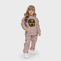 Детский костюм оверсайз Знак радиоактивность, цвет: пыльно-розовый — фото 2
