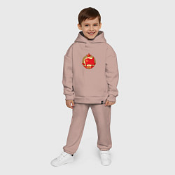 Детский костюм оверсайз Герб СССР Серп и молот, цвет: пыльно-розовый — фото 2