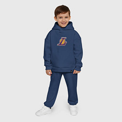 Детский костюм оверсайз ЛА Лейкерс объемное лого, цвет: тёмно-синий — фото 2
