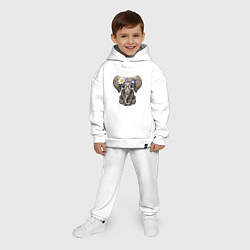 Детский костюм оверсайз Мир - Слон, цвет: белый — фото 2