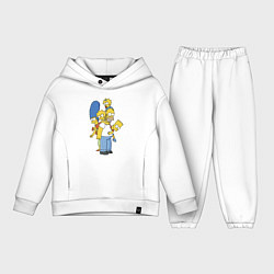 Детский костюм оверсайз Прикольная семейка Симпсонов, цвет: белый