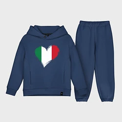 Детский костюм оверсайз Сердце - Италия, цвет: тёмно-синий