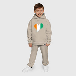 Детский костюм оверсайз Сердце - Ирландия, цвет: миндальный — фото 2