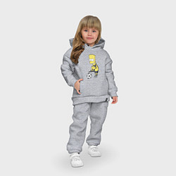 Детский костюм оверсайз Барт Симпсон - крутой футбольный форвард, цвет: меланж — фото 2