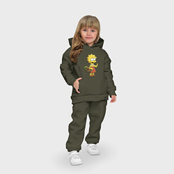 Детский костюм оверсайз Lisa Simpson с гусеницей на даче, цвет: хаки — фото 2