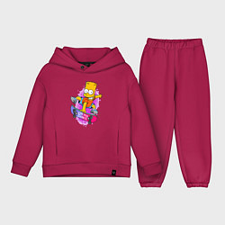 Детский костюм оверсайз Барт Симпсон на скейтборде - Eat my shorts!