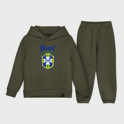 Детский костюм оверсайз Brasil Football, цвет: хаки