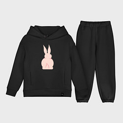 Детский костюм оверсайз Розовый кролик, цвет: черный