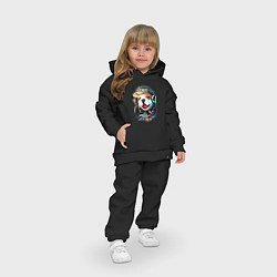 Детский костюм оверсайз Прикольный бульдожка - диджей, цвет: черный — фото 2