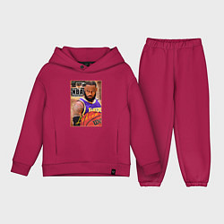 Детский костюм оверсайз NBA легенды Леброн Джеймс, цвет: маджента