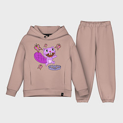 Детский костюм оверсайз Toothy trap, цвет: пыльно-розовый