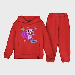 Детский костюм оверсайз Toothy trap, цвет: красный
