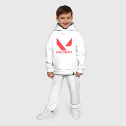 Детский костюм оверсайз Valorant - logo, цвет: белый — фото 2