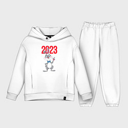 Детский костюм оверсайз Заяц 2023, цвет: белый