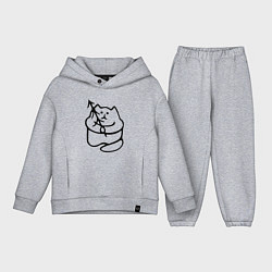 Детский костюм оверсайз Котик с елкой, цвет: меланж