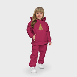 Детский костюм оверсайз Елочка с вензелем, цвет: маджента — фото 2