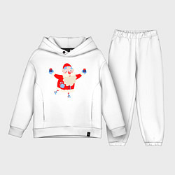 Детский костюм оверсайз Дед Мороз на роликах, цвет: белый