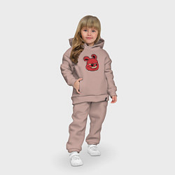 Детский костюм оверсайз Red bear, цвет: пыльно-розовый — фото 2