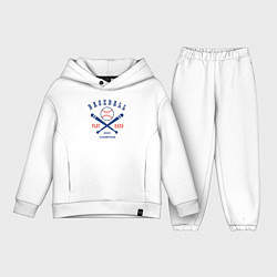 Детский костюм оверсайз Чемпионы бейсбола, цвет: белый