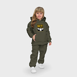 Детский костюм оверсайз Череп знак, цвет: хаки — фото 2