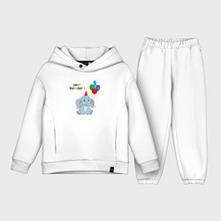 Детский костюм оверсайз Слоник день рождения с шариками, цвет: белый