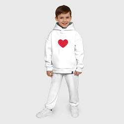 Детский костюм оверсайз Сердце из мазков краски, цвет: белый — фото 2