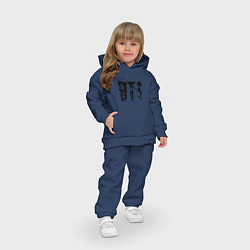 Детский костюм оверсайз BTS logo, цвет: тёмно-синий — фото 2