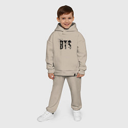 Детский костюм оверсайз BTS logo, цвет: миндальный — фото 2