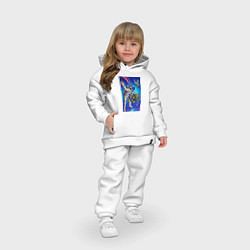 Детский костюм оверсайз День святого Валентина в космосе - нейросеть, цвет: белый — фото 2