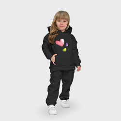 Детский костюм оверсайз Акварельные сердечки, цвет: черный — фото 2