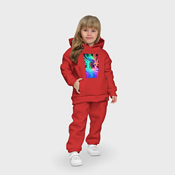 Детский костюм оверсайз Голова орла - неон - нейросеть, цвет: красный — фото 2