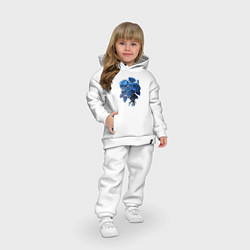 Детский костюм оверсайз Букет и синие розы, цвет: белый — фото 2