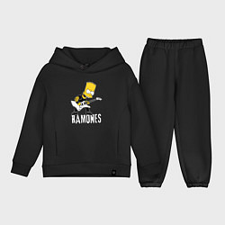Детский костюм оверсайз Ramones Барт Симпсон рокер, цвет: черный