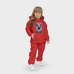 Детский костюм оверсайз Пришелец в кожаной куртке - нейросеть, цвет: красный — фото 2